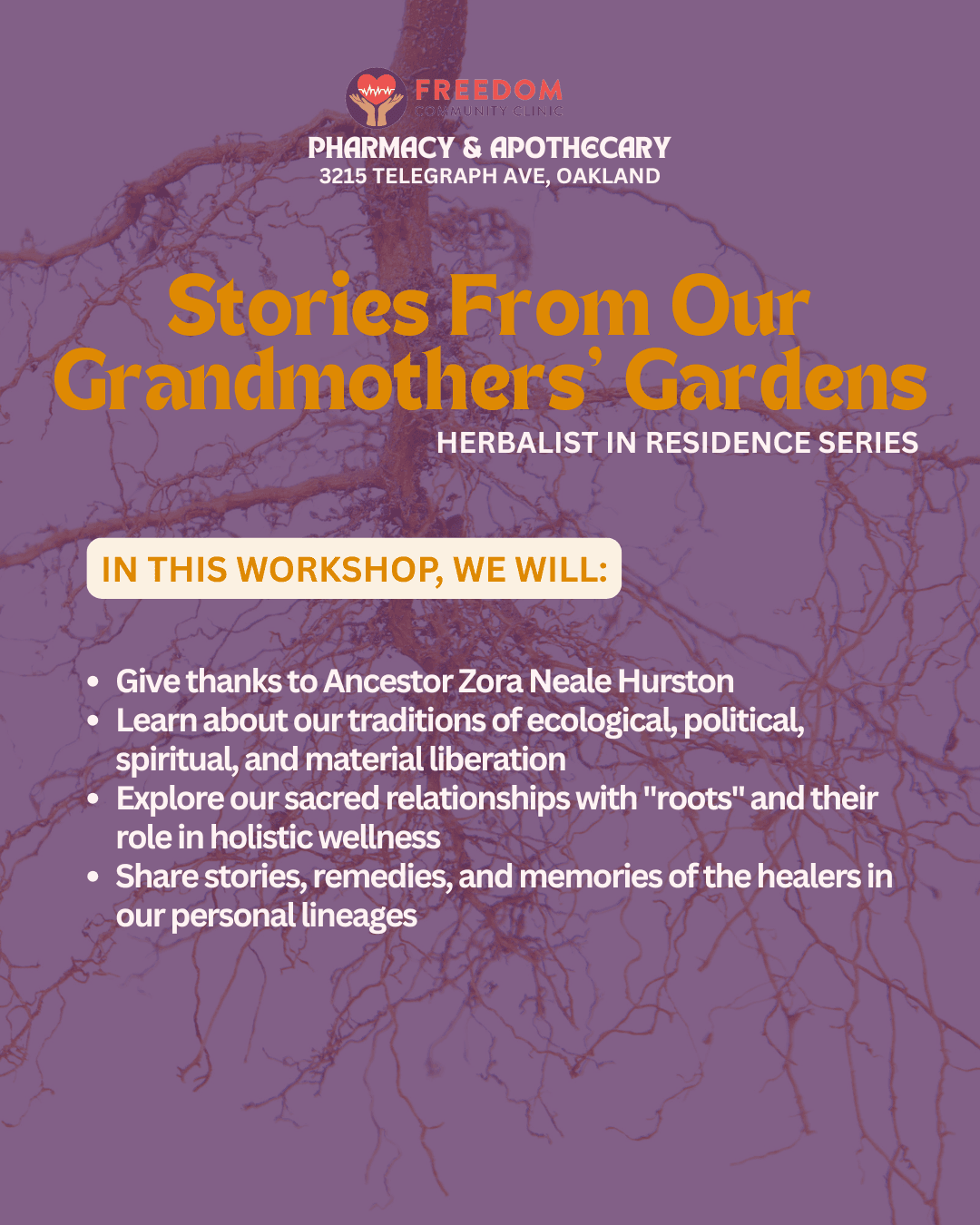 Stories From Our Grandmothers’ Gardens (FCC's Herbalist-in-Residence: jordan)